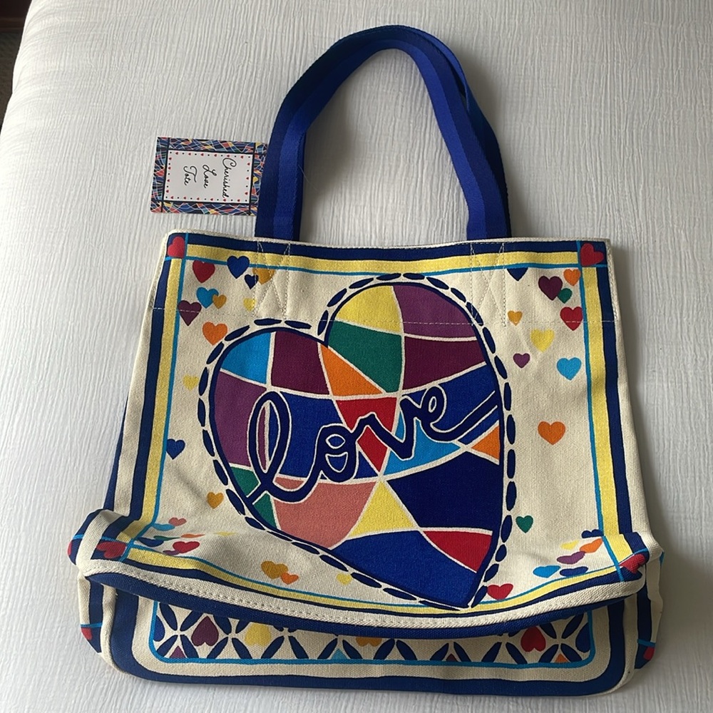 NWT Brighton Cherished Love Tote 2 Sided Design Canvas Travel - Picture 4 of 9